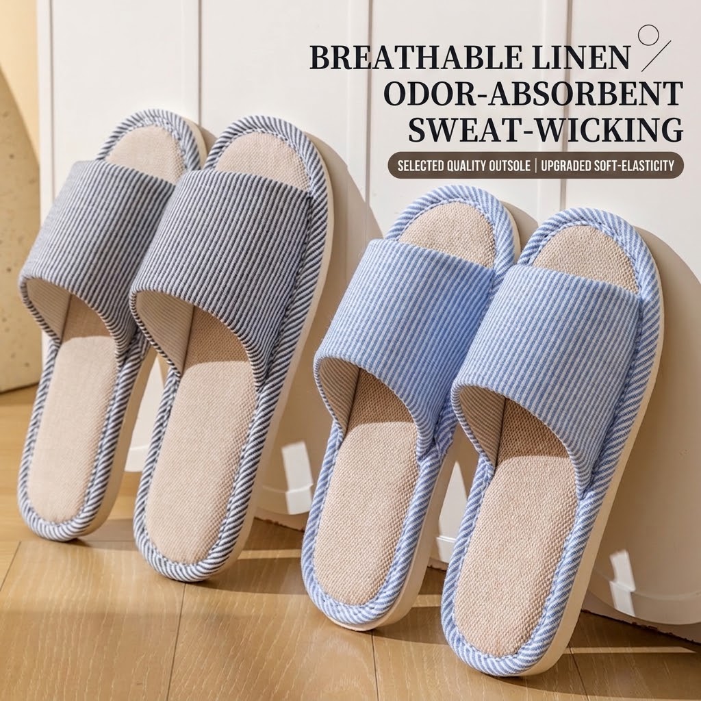 Home Textile - Pantuflas de Lino Transpirables para Mujer