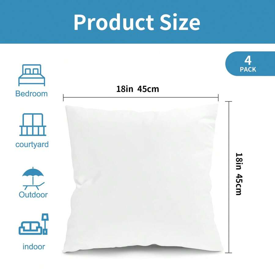 Paquete de 4 rellenos para coj - Pillow Insert 18X18 reseña y precio