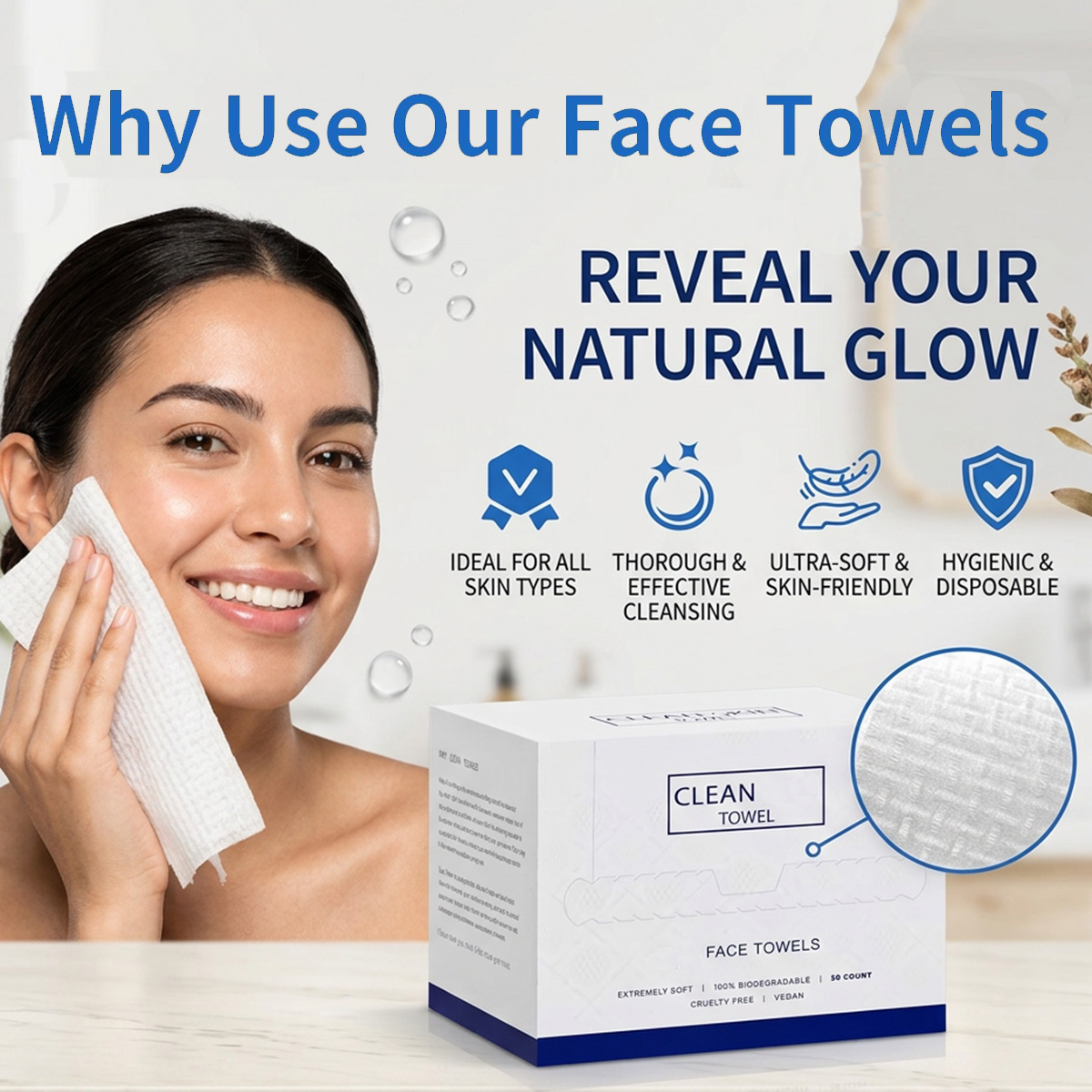 Paquete de 50 Toallitas Facial - Home Textiles Face Towel reseña y precio