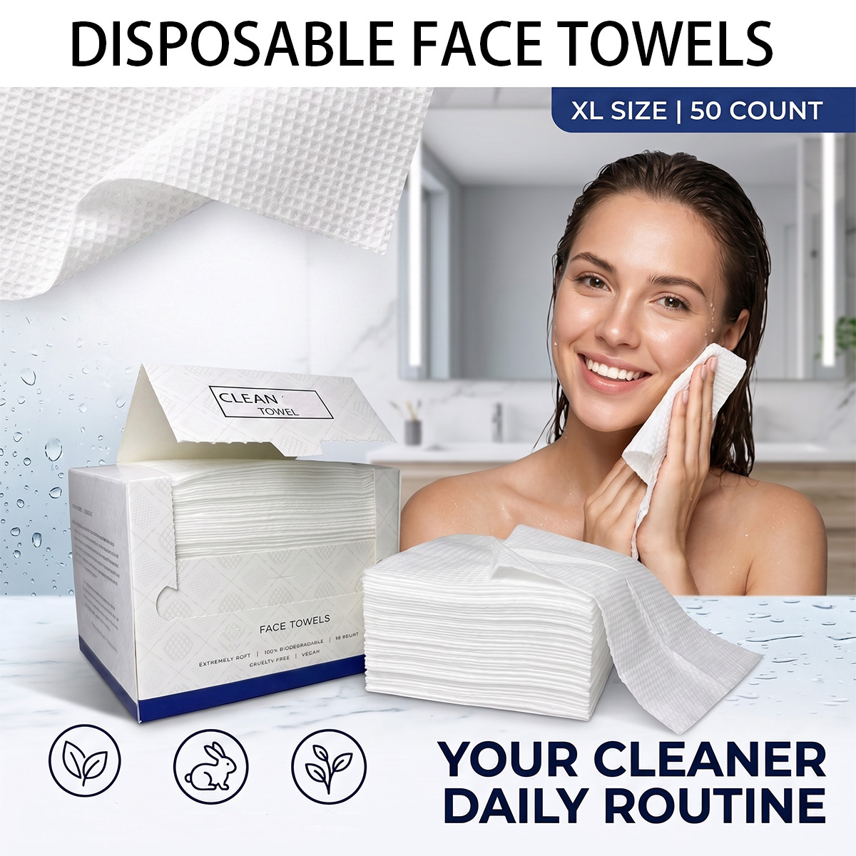Paquete de 50 Toallitas Facial - Home Textiles Face Towel reseña y precio